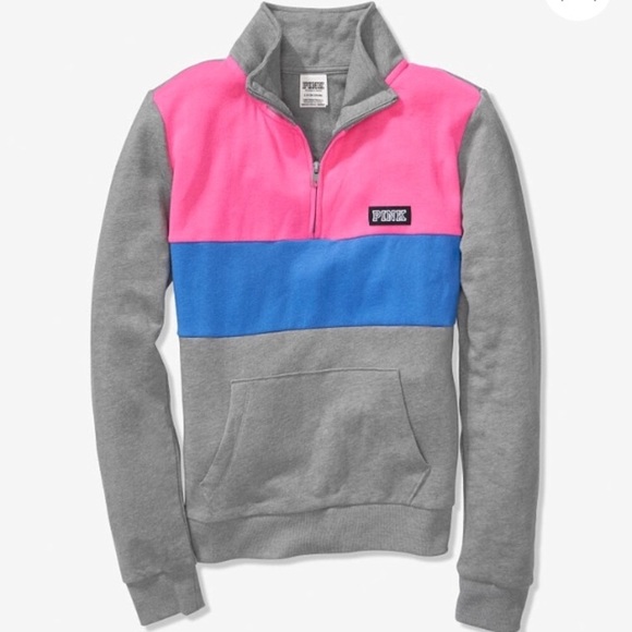 PINK Victoria's Secret Tops - NEW VS PINK Perfect Quarter Zip Sweatshirt